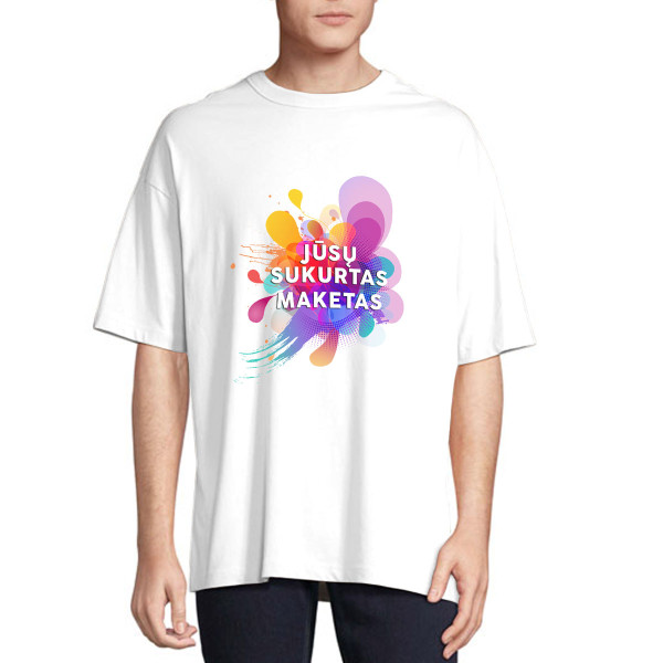Oversized UNISEX marškinėliai su Jūsų sukurtu dizainu