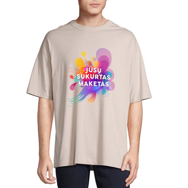 Oversized UNISEX marškinėliai su Jūsų sukurtu dizainu