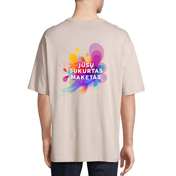 Oversized UNISEX marškinėliai su Jūsų sukurtu dizainu