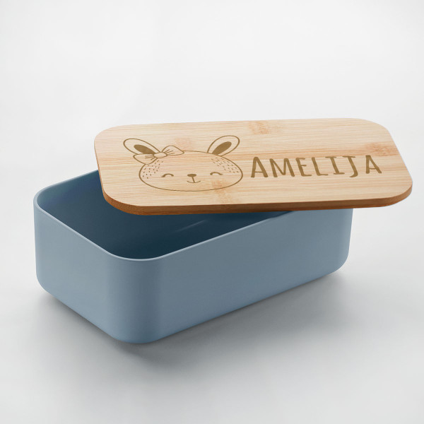 Pietų dėžutė "BEIBABOX - triušytė" su Jūsų pasirinktu vardu