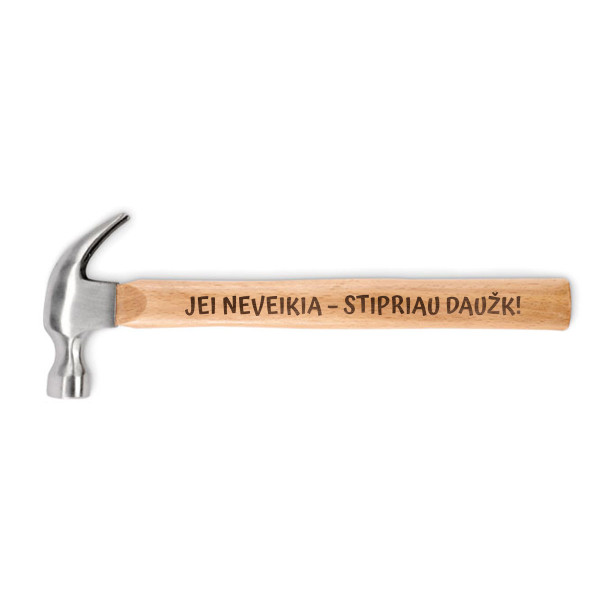 Plaktukas su mediniu kotu "Jei neveikia – stipriau daužk!"