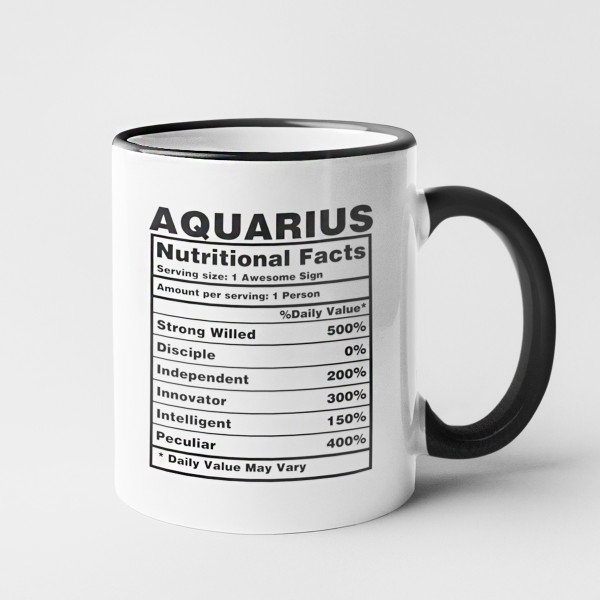 Puodelis "Aquarius Nutrition Facts"