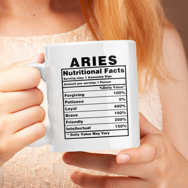 Puodelis "Aries Nutrition Facts"