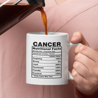 Puodelis "Cancer Nutrition Facts"