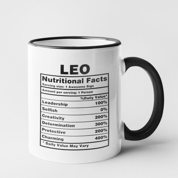 Puodelis "Leo Nutrition Facts"