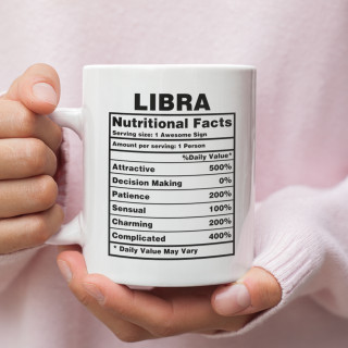 Puodelis "Libra Nutrition Facts"