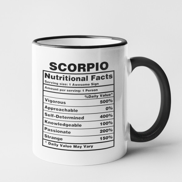 Puodelis "Scorpio Nutrition Facts"