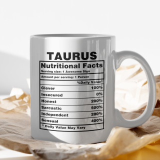 Puodelis "Taurus Nutrition Facts"