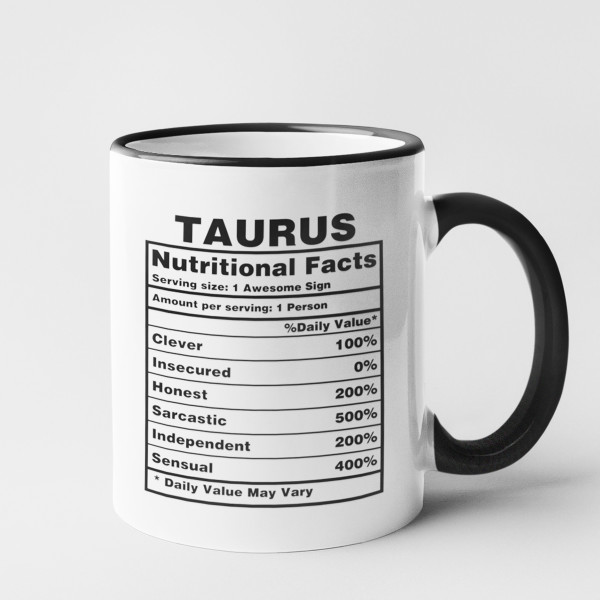 Puodelis "Taurus Nutrition Facts"