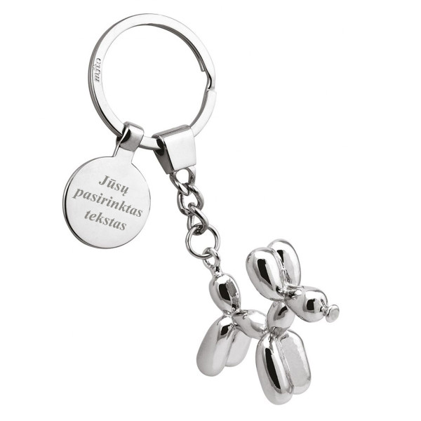 Raktų pakabukas "Balloon dog" (su galimybe išgraviruoti už papildomą kainą)