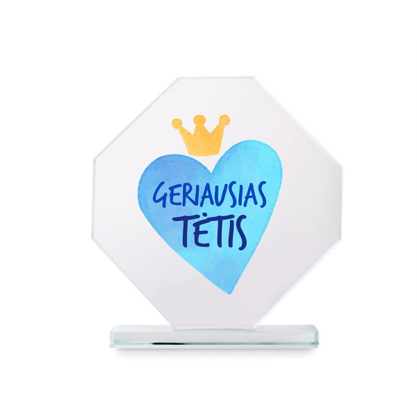 Stiklinis trofėjus dovanų dėžutėje "Geriausias tėtis" Stiklinis trofėjus dovanų dėžutėje "Geriausias tėtis"