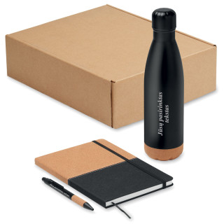 Tvarus dovanų rinkinys "ECO Black" su Jūsų pasirinktu tekstu