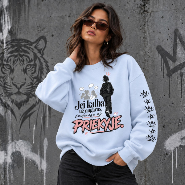 Unisex pastelinis džemperis "Aš priekyje"