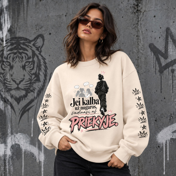 Unisex pastelinis džemperis "Aš priekyje"