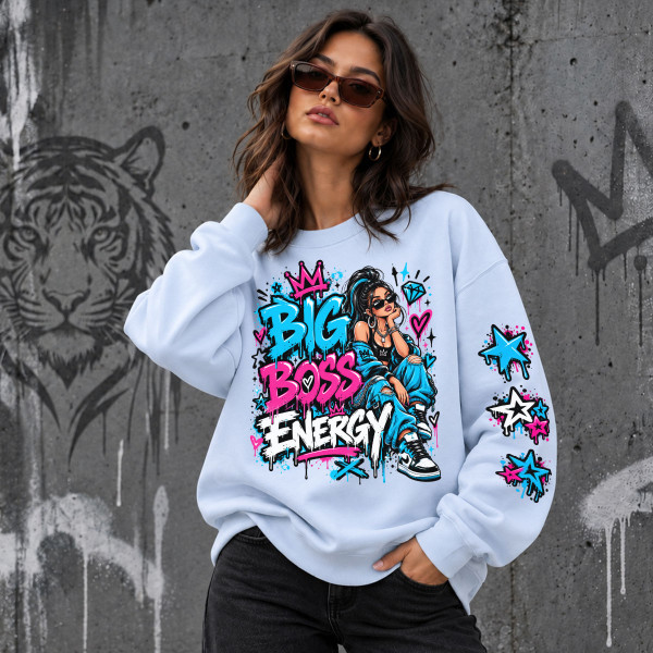 Unisex pastelinis džemperis "Big Boss Energy"