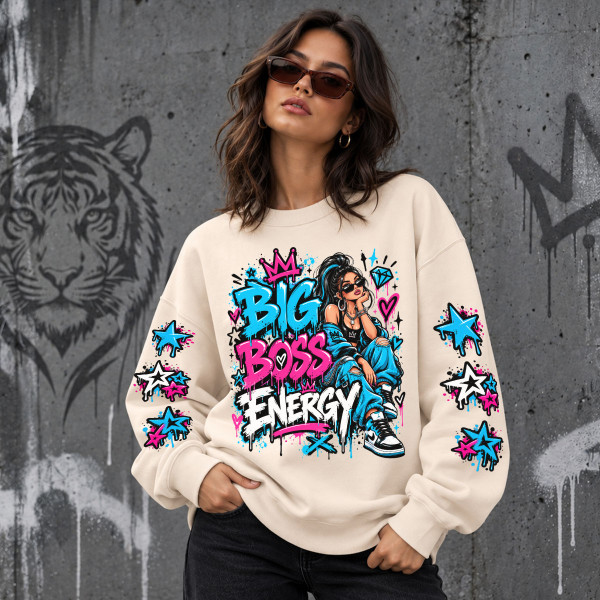Unisex pastelinis džemperis "Big Boss Energy"