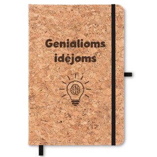 Užrašų knygelė kamštiniu viršeliu "Genialioms idėjoms" (A5)