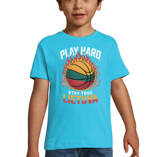 Vaikiški marškinėliai "Lietuva: play hard, stay true" Vaikiški marškinėliai "Lietuva: play hard, stay true"