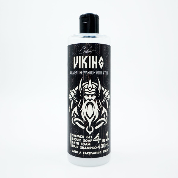 Vyriškas dušo gelis, šampūnas, putos ir muilas 4in1 "Viking" (400ml) Vyriškas dušo gelis, šampūnas, putos ir muilas 4in1 "Viking" (400ml)