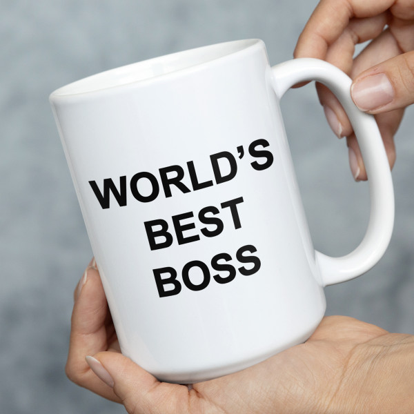 XL puodelis "World's best boss" (450ml) XL puodelis "World's best boss" (450ml)