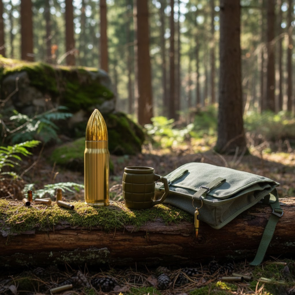 Karinės tematikos dovanų rinkinys "Bullet & Grenade"