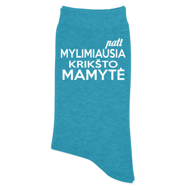 Moteriškos kojinės "Pati mylimiausia Krikšto Mamytė"