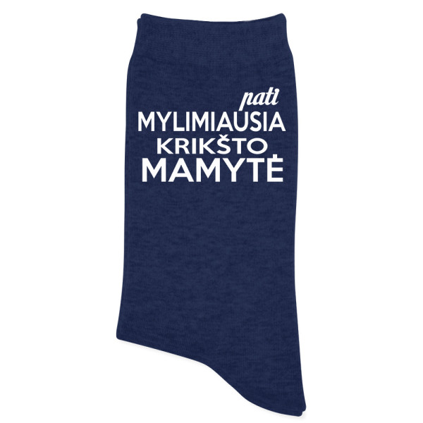 Moteriškos kojinės "Pati mylimiausia Krikšto Mamytė"
