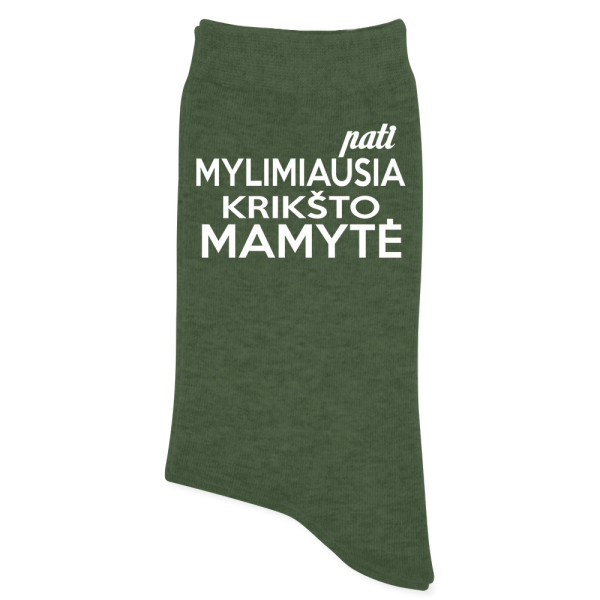 Moteriškos kojinės "Pati mylimiausia Krikšto Mamytė"