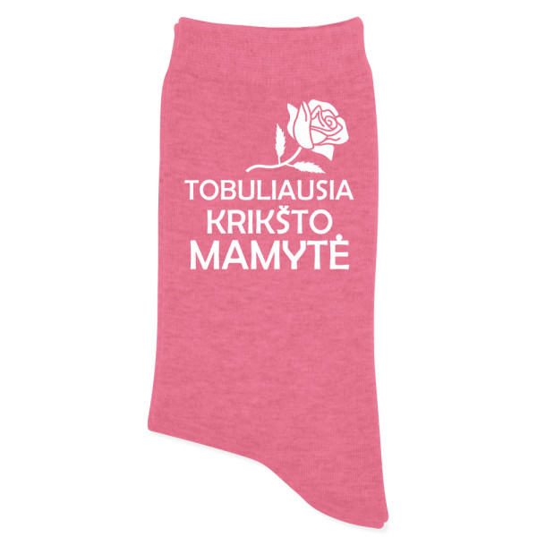 Moteriškos kojinės "Tobuliausia Krikšto mamytė"