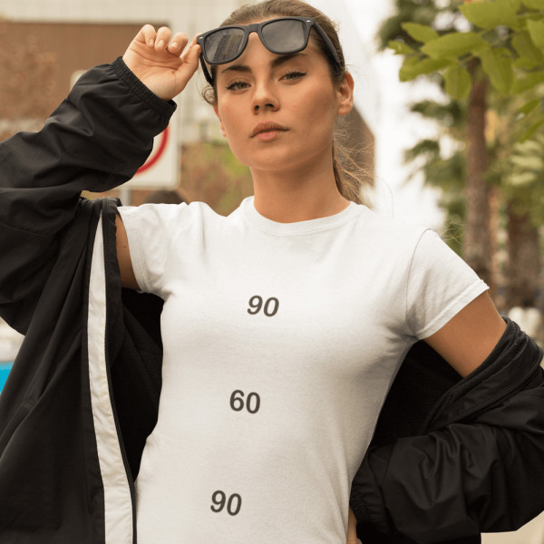 Moteriški marškinėliai "90 60 90" Moteriški marškinėliai "90 60 90"