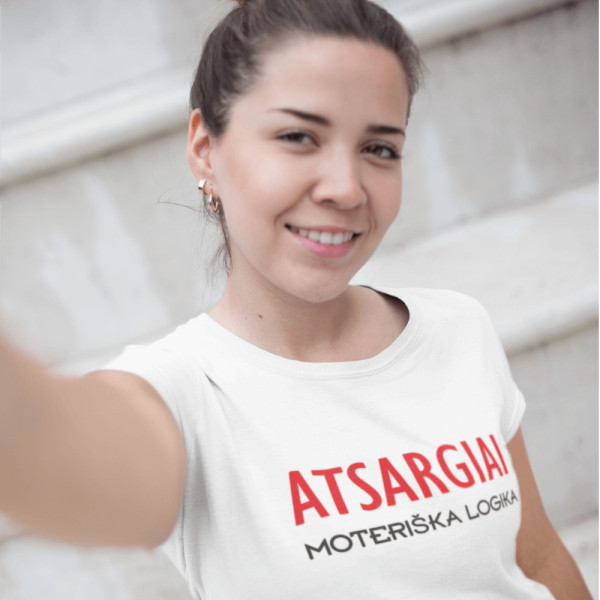Moteriški marškinėliai "Atsargiai - moteriška logika" Moteriški marškinėliai "Atsargiai - moteriška logika"