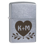 Zippo žiebtuvėlis "Širdelė" su pasirinktais inicialais