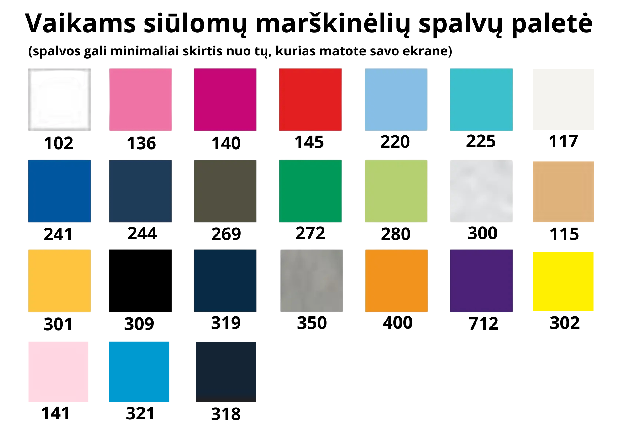 Marskineliu spalvos